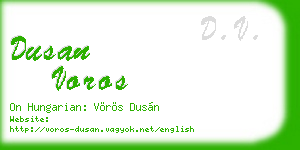 dusan voros business card