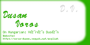 dusan voros business card